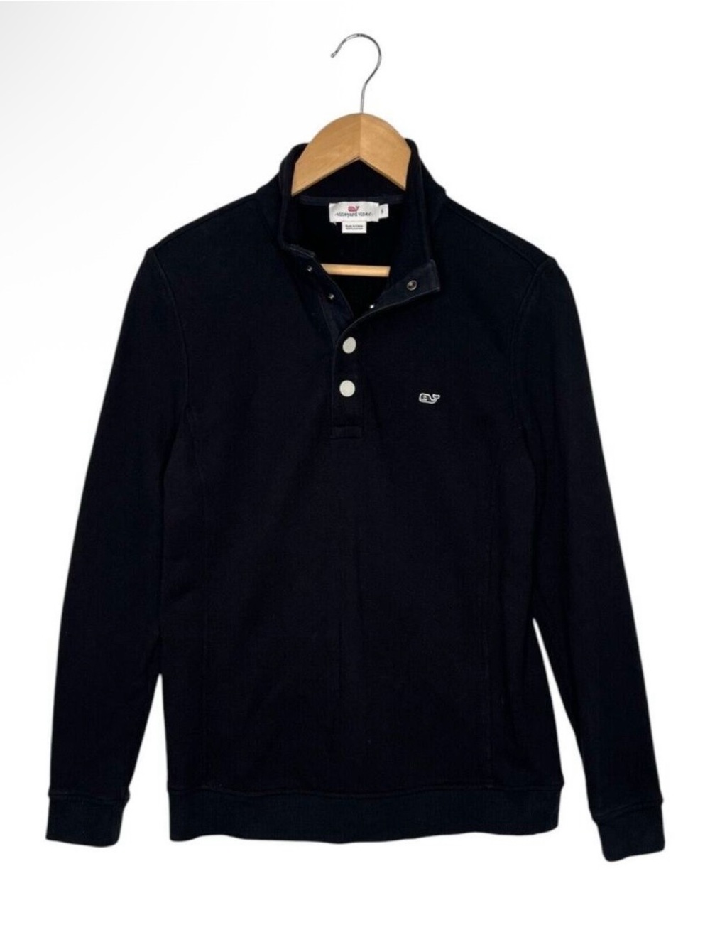 Vineyard Vines Men's Black Quarter-Zip Pullover Sweatshirt
